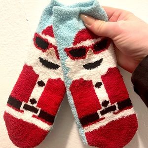 Santa fuzzy Christmas socks